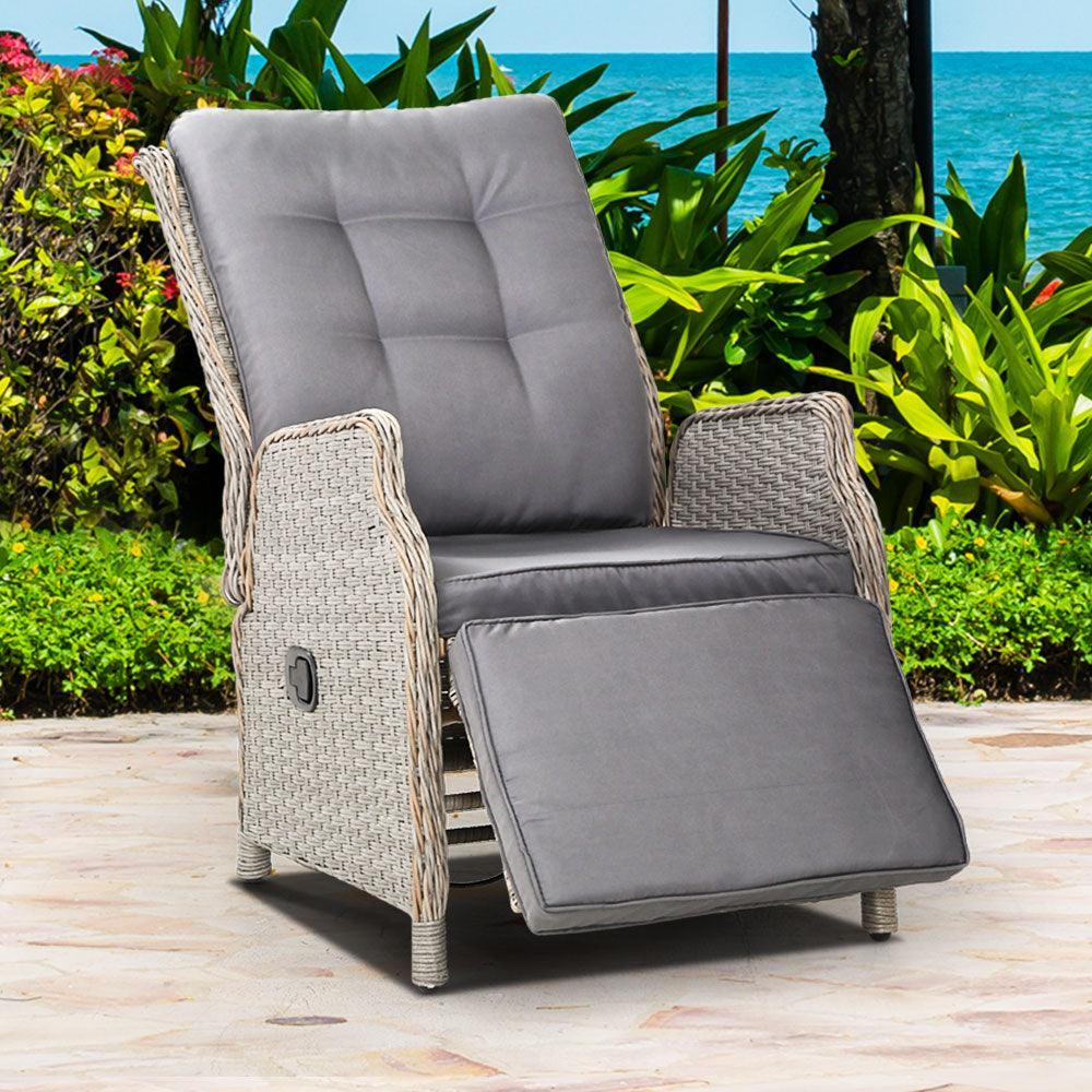 Gardeon Sun lounge Setting Recliner Chair Outdoor Furniture Patio Wicker Sofa - John Cootes