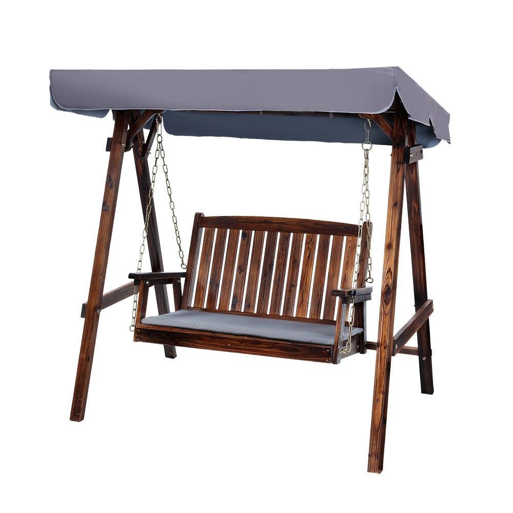 Gardeon Swing Chair Wooden Garden Bench Canopy 2 Seater Outdoor Furniture - John Cootes