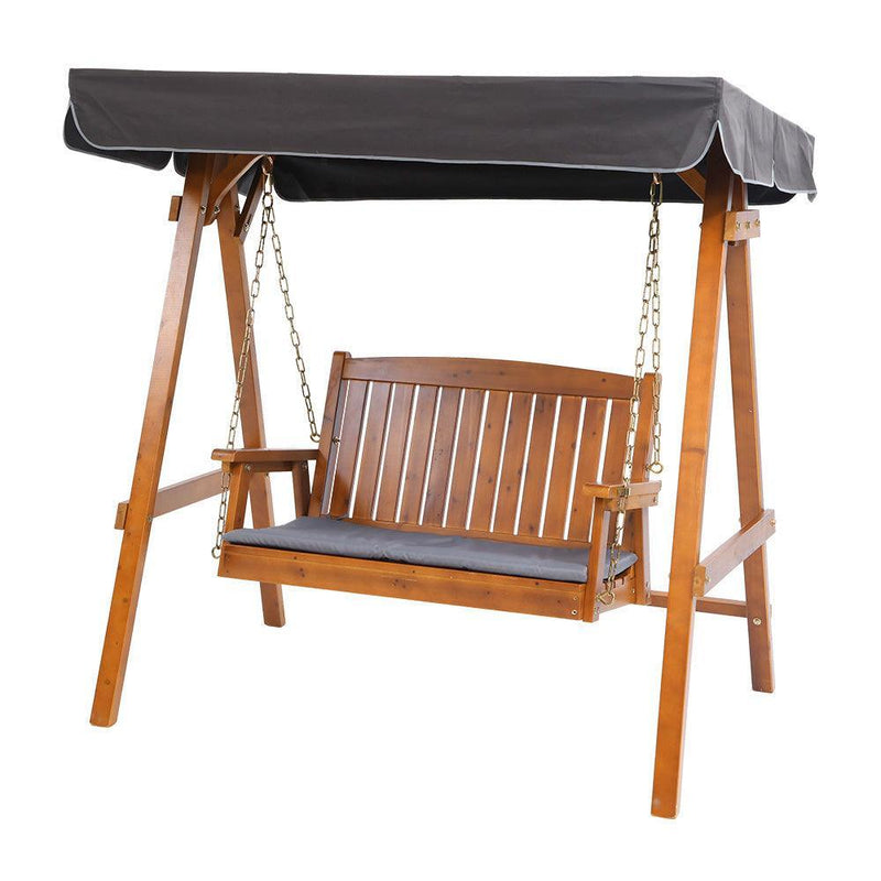 Gardeon Swing Chair Wooden Garden Bench Canopy 2 Seater Outdoor Furniture - John Cootes