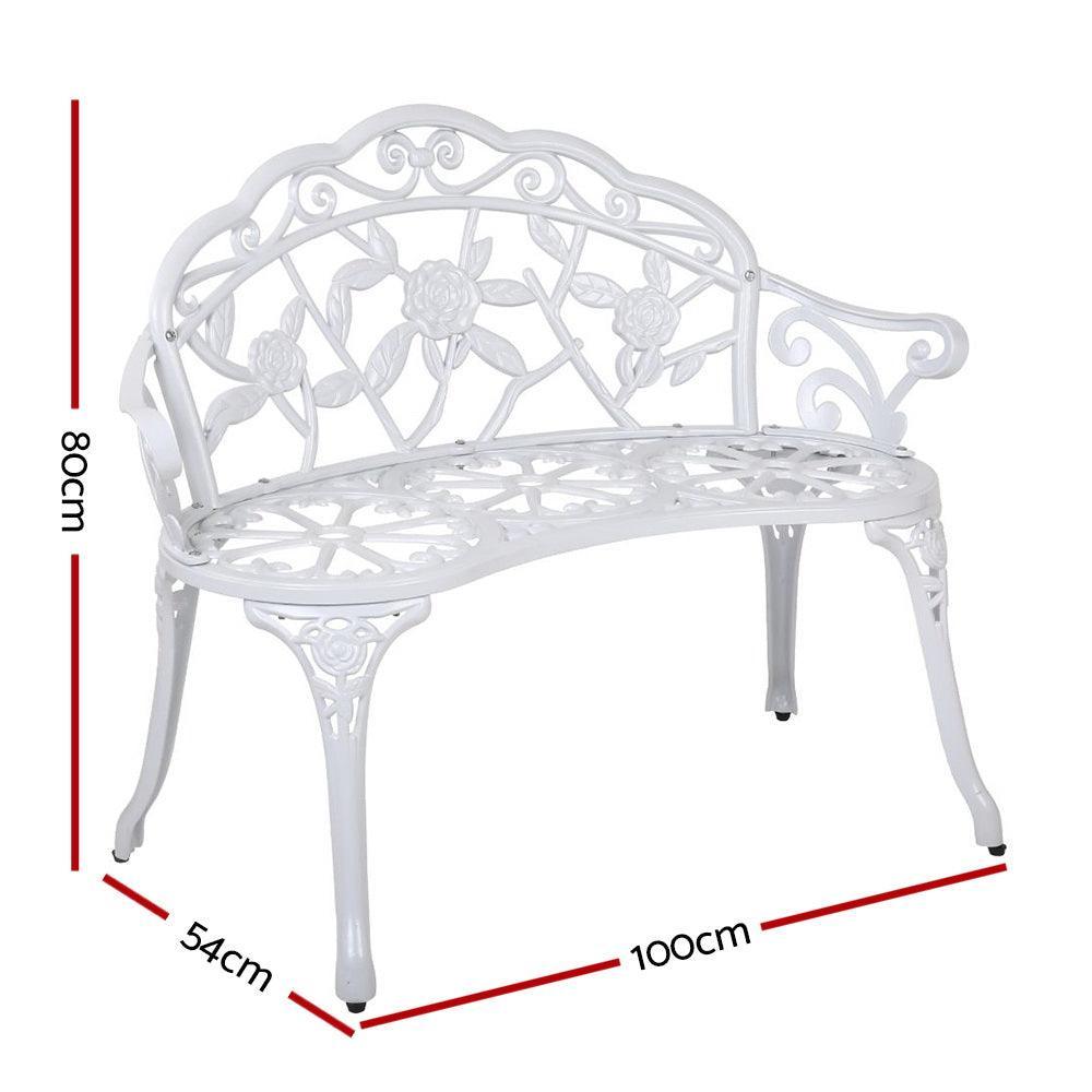 Gardeon Victorian Garden Bench - White - John Cootes