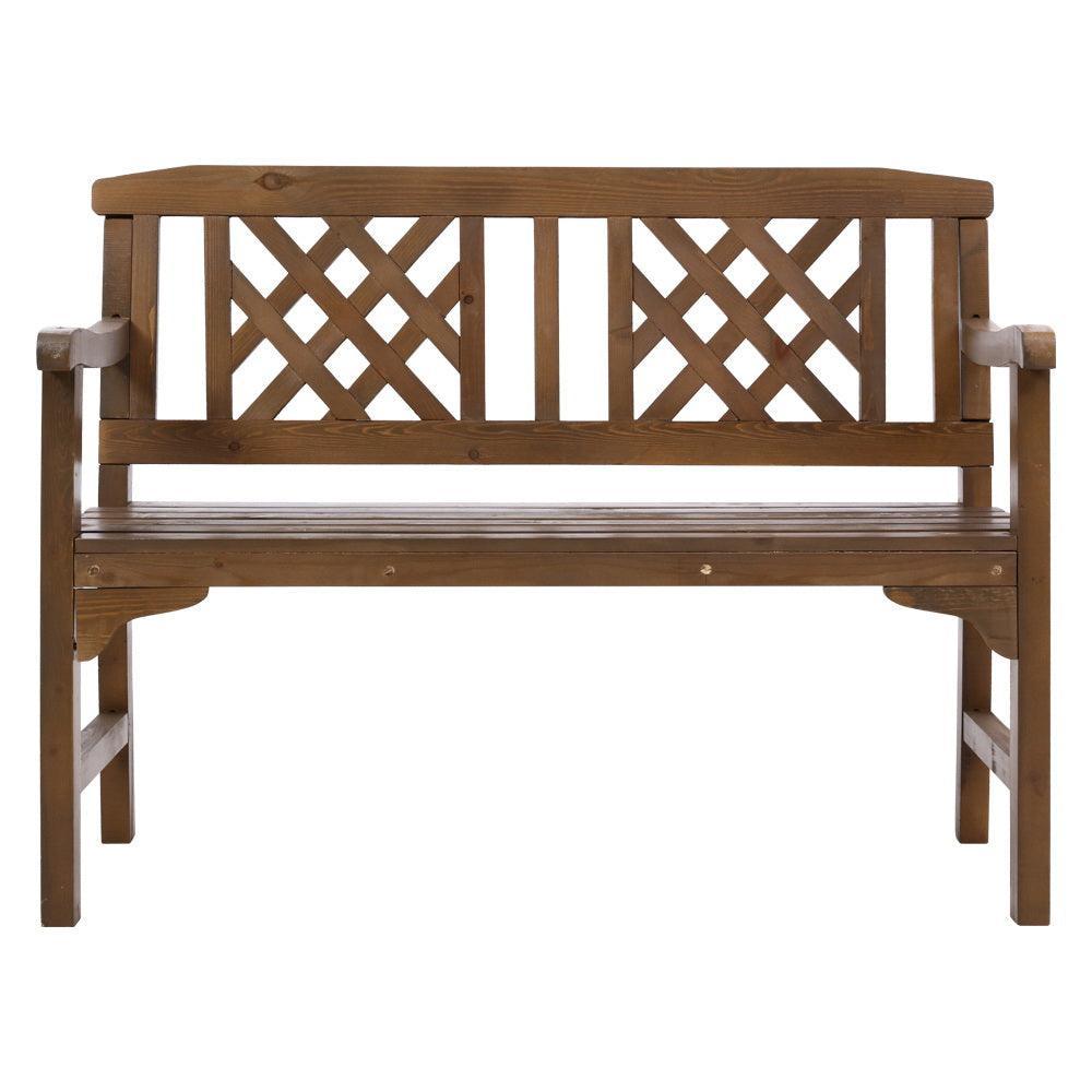 Gardeon Wooden Garden Bench 2 Seat Patio Furniture Timber Outdoor Lounge Chair Natural - John Cootes