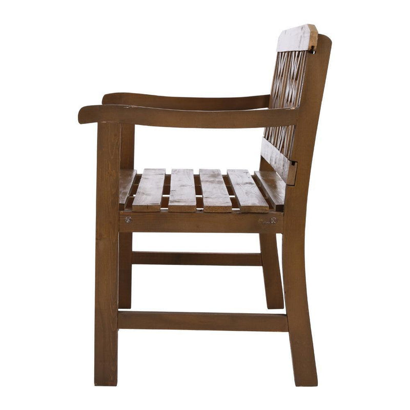 Gardeon Wooden Garden Bench 2 Seat Patio Furniture Timber Outdoor Lounge Chair Natural - John Cootes