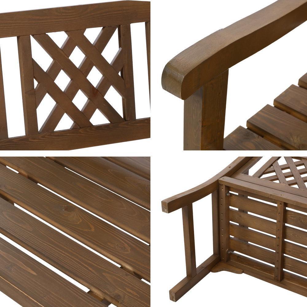 Gardeon Wooden Garden Bench 2 Seat Patio Furniture Timber Outdoor Lounge Chair Natural - John Cootes