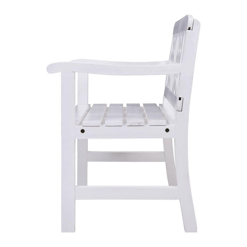Gardeon Wooden Garden Bench 2 Seat Patio Furniture Timber Outdoor Lounge Chair White - John Cootes