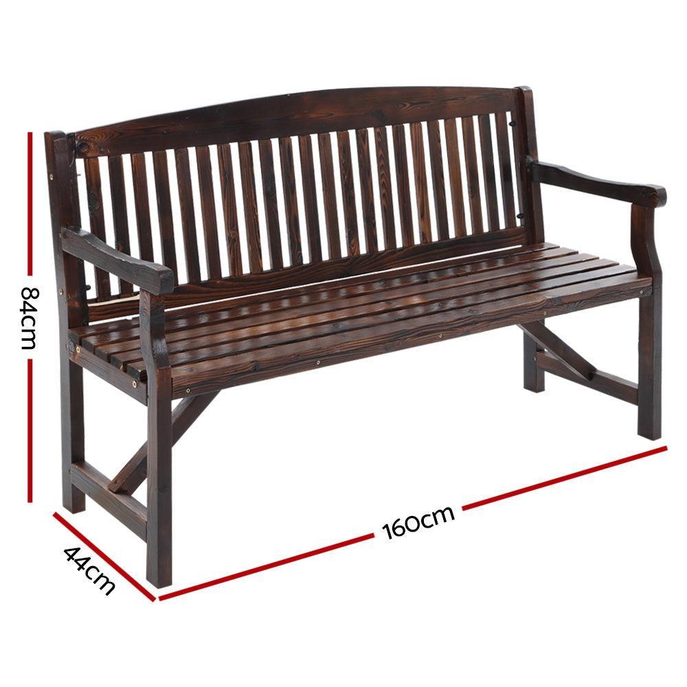 Gardeon Wooden Garden Bench Chair Natural Outdoor Furniture Decor Patio Deck 3 Seater - John Cootes