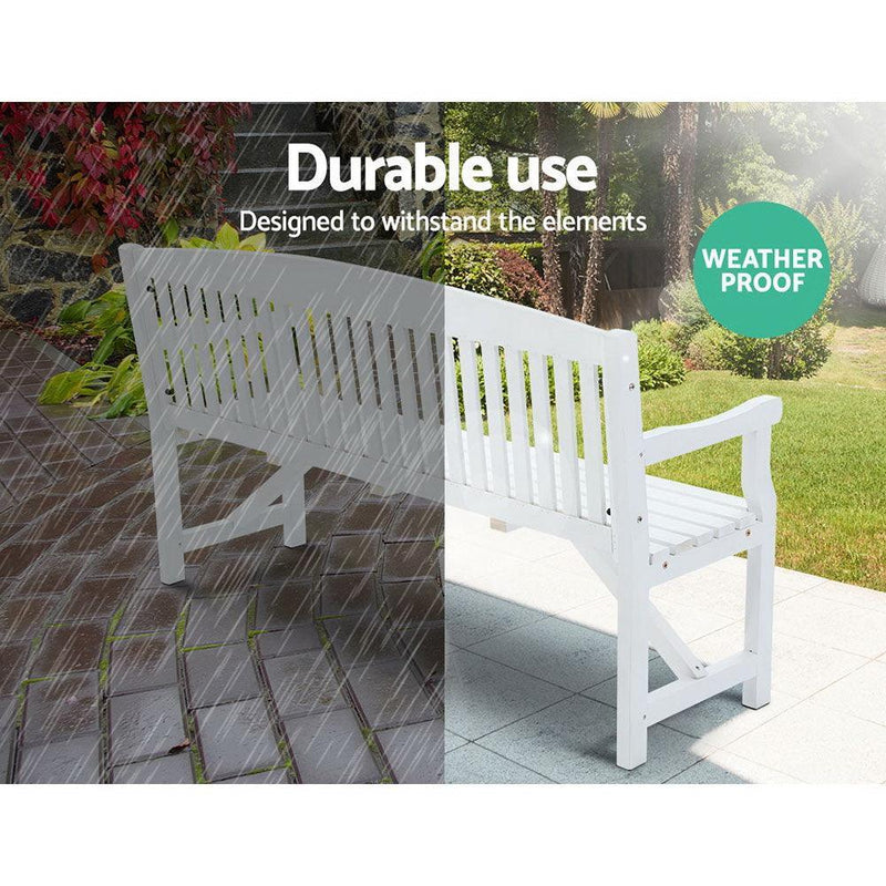 Gardeon Wooden Garden Bench Chair Natural Outdoor Furniture Decor Patio Deck 3 Seater - John Cootes