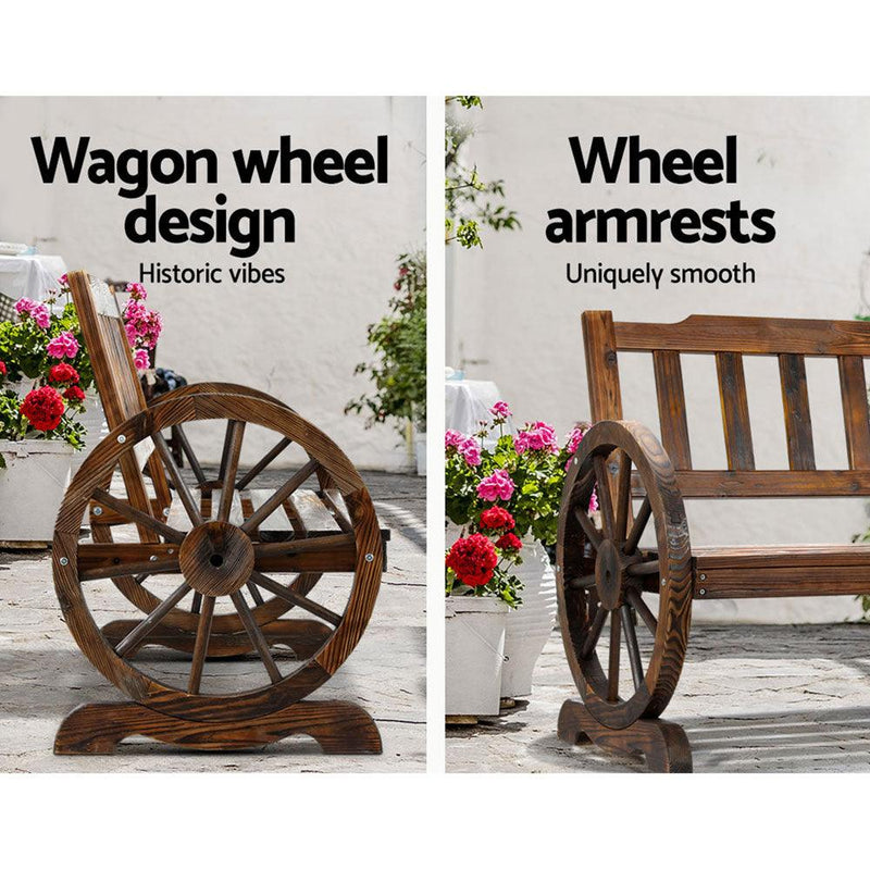 Gardeon Wooden Wagon Wheel Chair - John Cootes