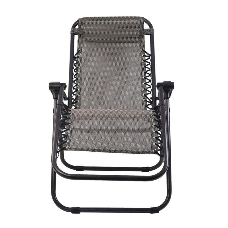 Gardeon Zero Gravity Chairs 2PC Reclining Outdoor Furniture Sun Lounge Folding Camping Lounger Grey - John Cootes