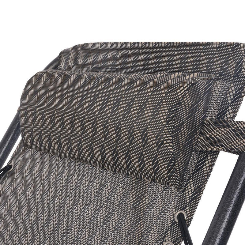 Gardeon Zero Gravity Chairs 2PC Reclining Outdoor Furniture Sun Lounge Folding Camping Lounger Grey - John Cootes