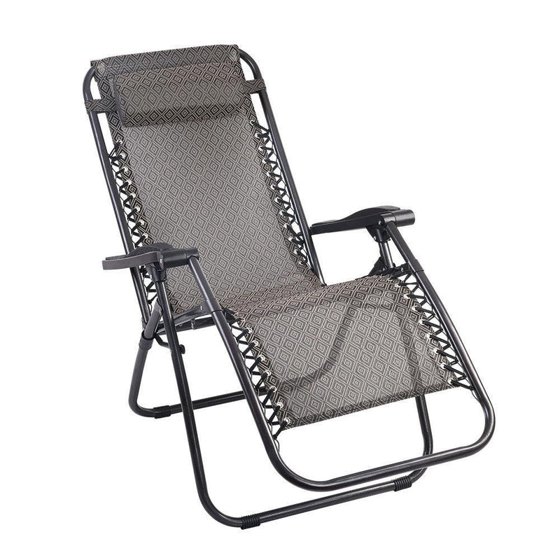 Gardeon Zero Gravity Recliner Chairs Outdoor Sun Lounge Beach Chair Camping - Beige - John Cootes