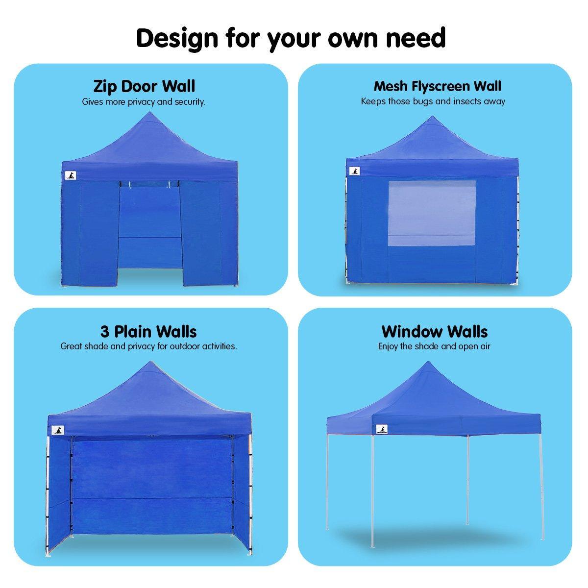 Gazebo Tent Marquee 3x3 PopUp Outdoor Wallaroo - Blue - John Cootes