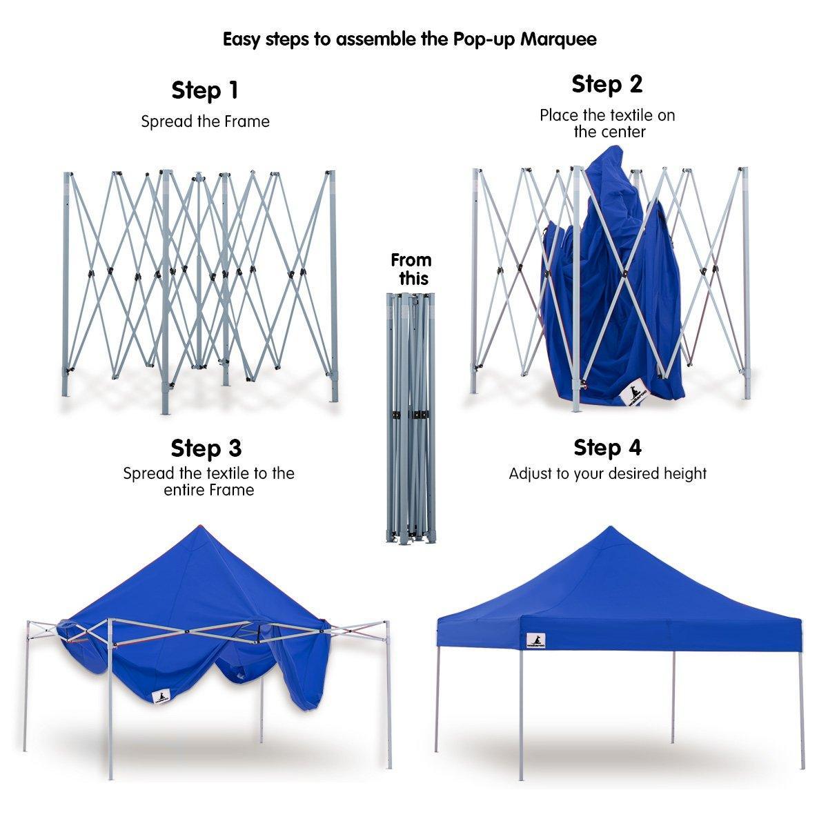 Gazebo Tent Marquee 3x3 PopUp Outdoor Wallaroo - Blue - John Cootes