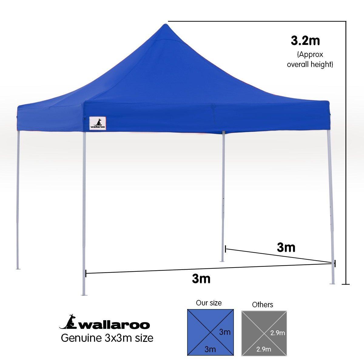 Gazebo Tent Marquee 3x3 PopUp Outdoor Wallaroo - Blue - John Cootes