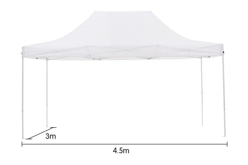 Gazebo Tent Marquee 3x4.5m PopUp Outdoor Wallaroo White - John Cootes