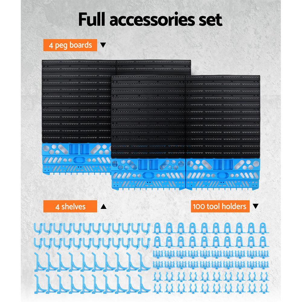 Giantz 108 Storage Bin Rack Wall Mounted Tools Organiser Peg Wall Bench Garage - John Cootes