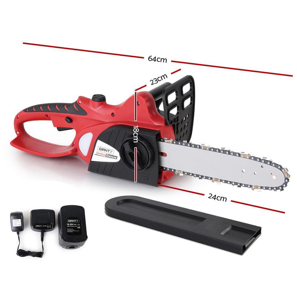 Giantz 20V Cordless Chainsaw - Black and Red - John Cootes