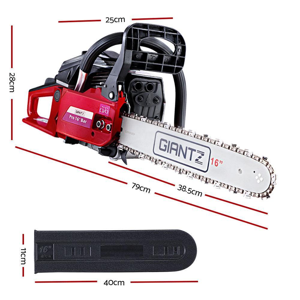 GIANTZ 45CC Petrol Commercial Chainsaw Chain Saw Bar E-Start Black - John Cootes