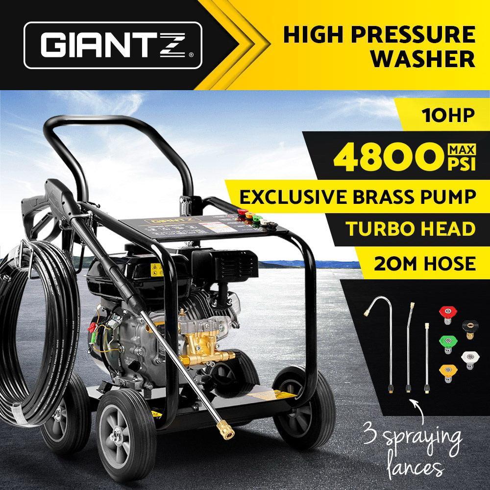 Giantz 4800PSI 20M Petrol High Pressure Cleaner Washer Water Jet Hose Gurney - John Cootes