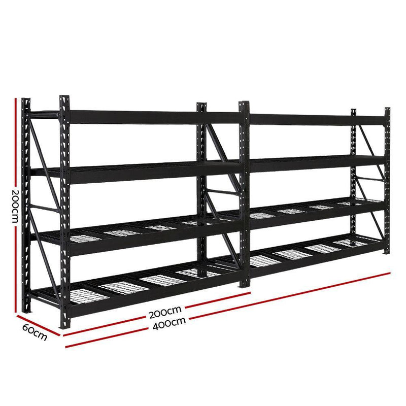 Giantz 4MX2M Garage Shelving Warehouse Rack Pallet Racking Storage Steel - John Cootes