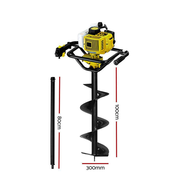 Giantz 92CC Post Hole Digger Petrol Auger Drill Borer Fence Earth Power 300mm - John Cootes