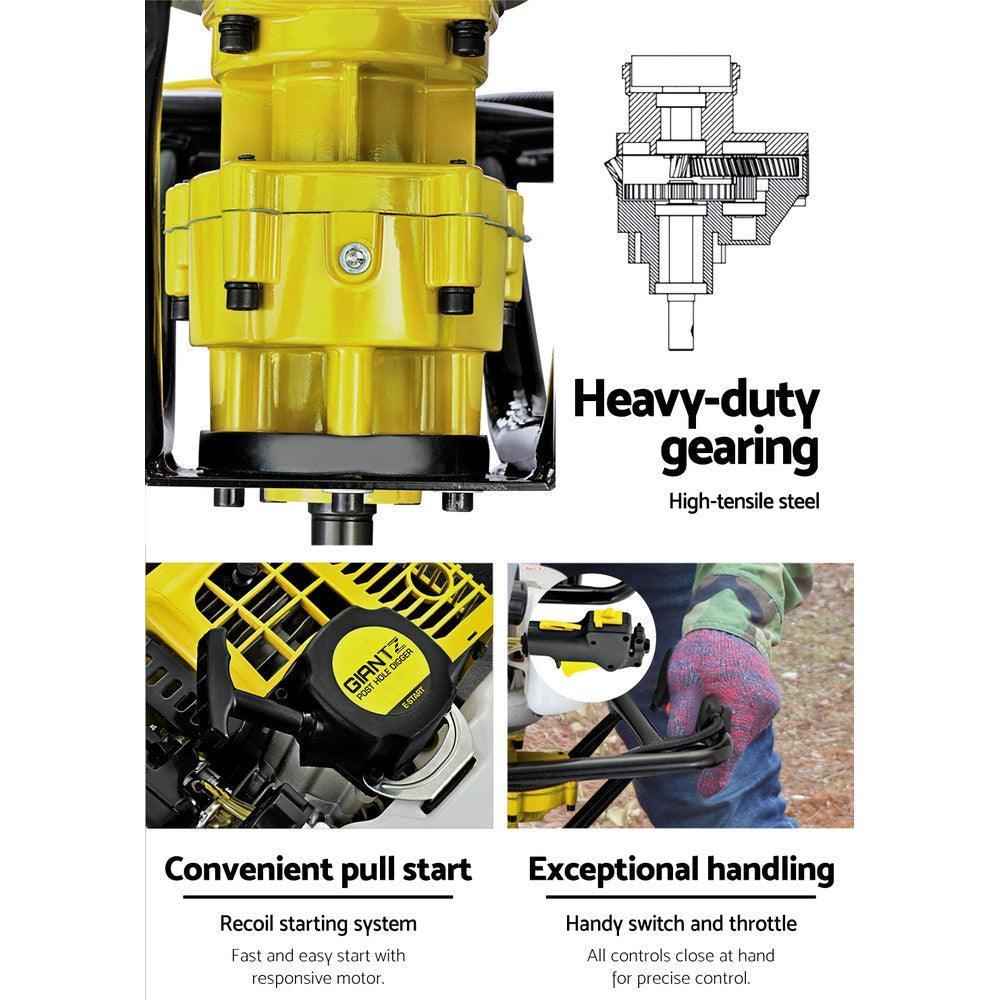 Giantz 92CC Post Hole Digger Petrol Auger Drill Borer Fence Earth Power 300mm - John Cootes