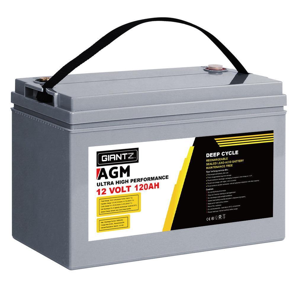 Giantz AGM Deep Cycle Battery 12V 120Ah Marine Sealed Power Portable Box Sola - John Cootes