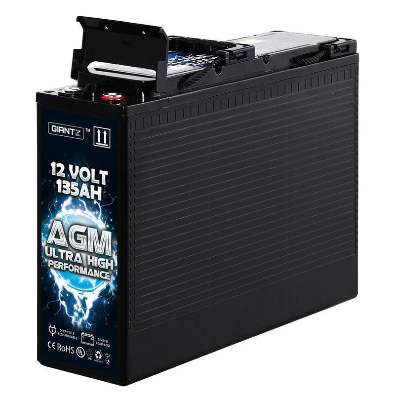 Giantz AGM Deep Cycle Battery 12V 135Ah Portable 4WD Sealed Marine Solar Slim - John Cootes