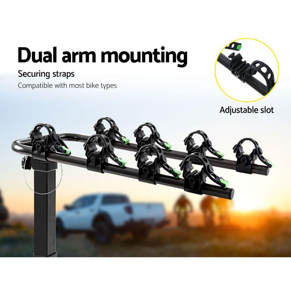 Giantz Bike Carrier 4 Bicycle Car Rear Rack Hitch Mount 2" Towbar Foldable Steel - John Cootes