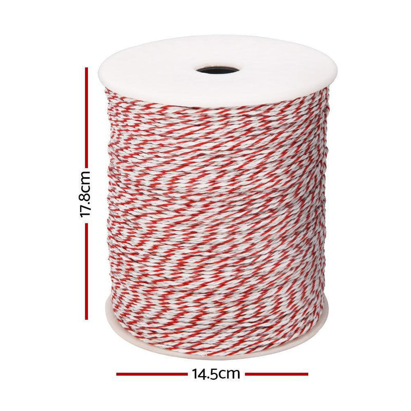Giantz Electric Fence Wire 500M Fencing Roll Energiser Poly Stainless Steel - John Cootes