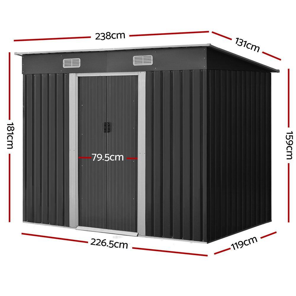 Giantz Garden Shed Outdoor Storage Sheds Tool Workshop 2.38x1.31M - John Cootes