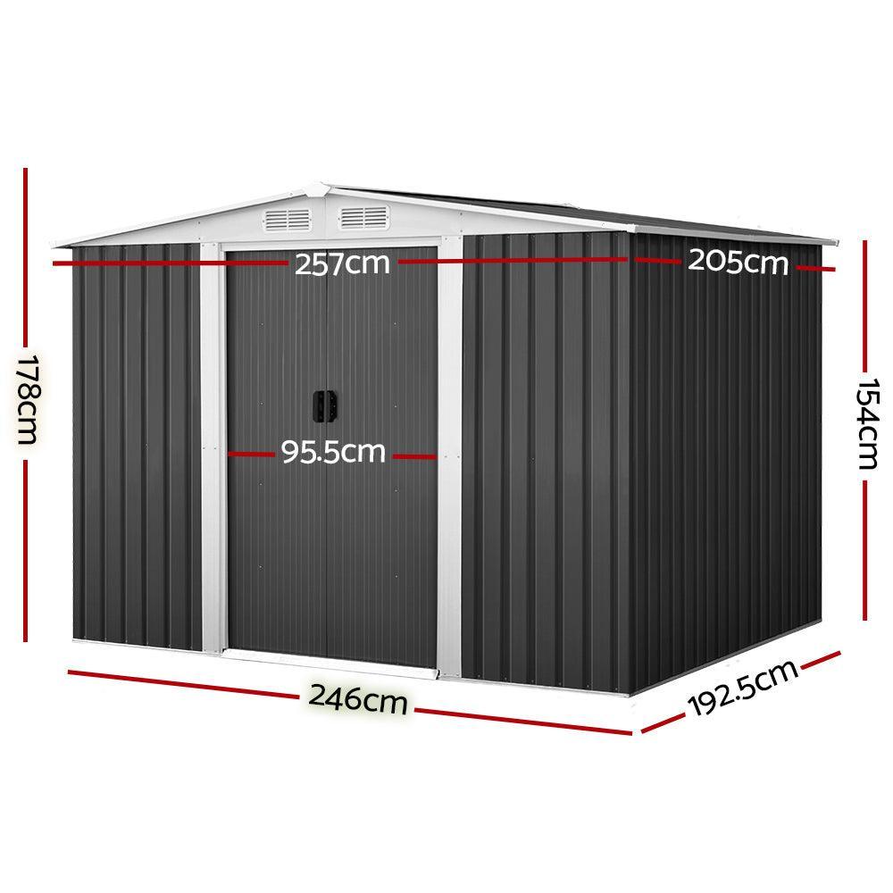 Giantz Garden Shed Outdoor Storage Sheds Tool Workshop 2.58X2.07M - John Cootes