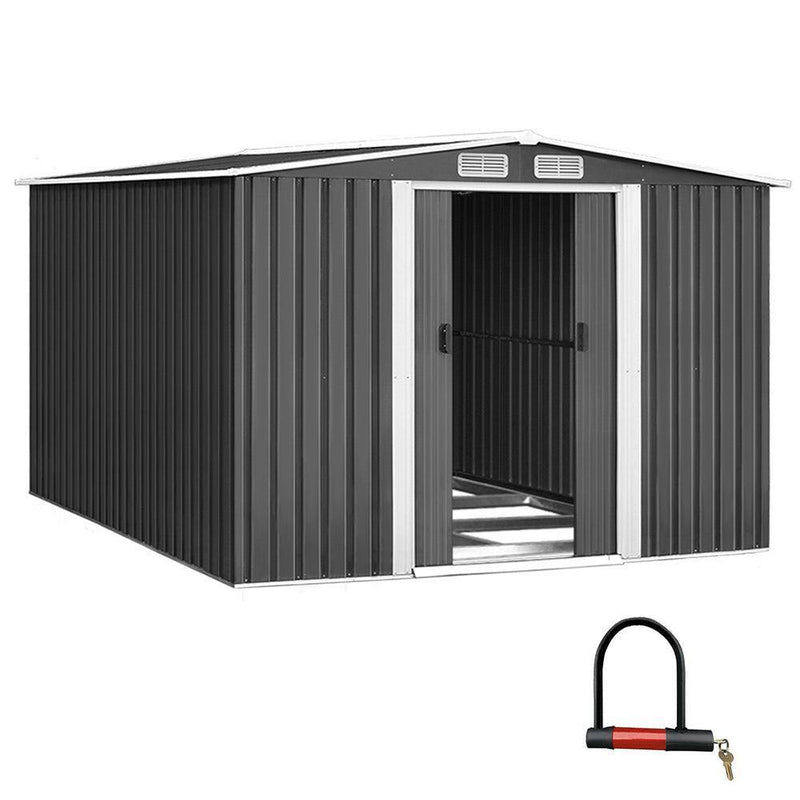 Giantz Garden Shed Outdoor Storage Sheds Tool Workshop 2.58X3.14X2.02M with Base - John Cootes