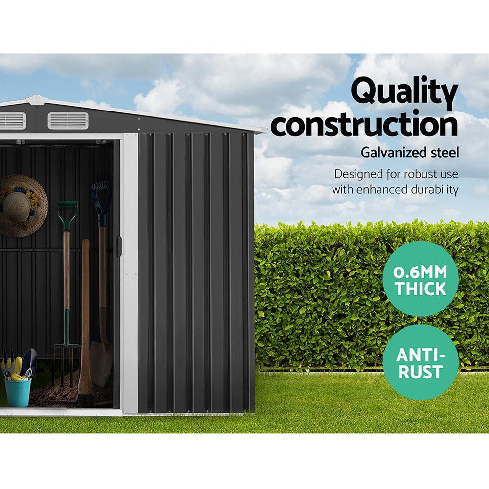 Giantz Garden Shed Outdoor Storage Sheds Tool Workshop 2.58X3.14X2.02M with Base - John Cootes