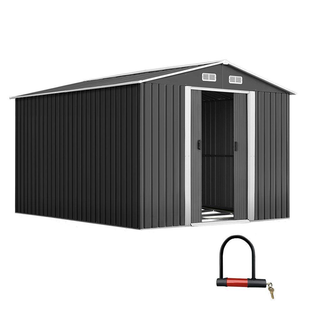 Giantz Garden Shed Outdoor Storage Sheds Tool Workshop 2.6X3.89X2.02M with Base - John Cootes