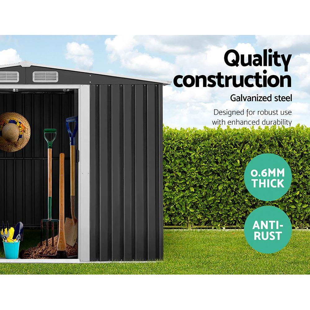 Giantz Garden Shed Outdoor Storage Sheds Tool Workshop 2.6X3.89X2.02M with Base - John Cootes