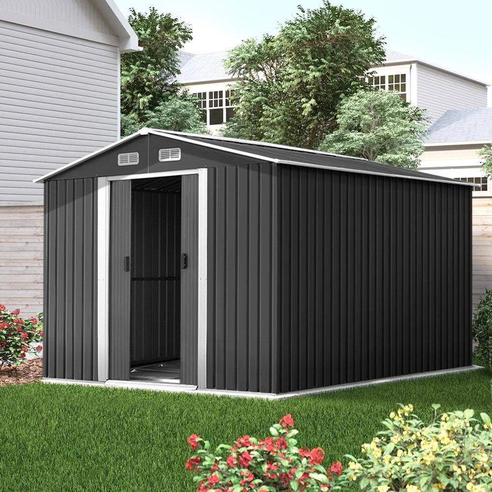 Giantz Garden Shed Outdoor Storage Sheds Tool Workshop 2.6X3.89X2.02M with Base - John Cootes