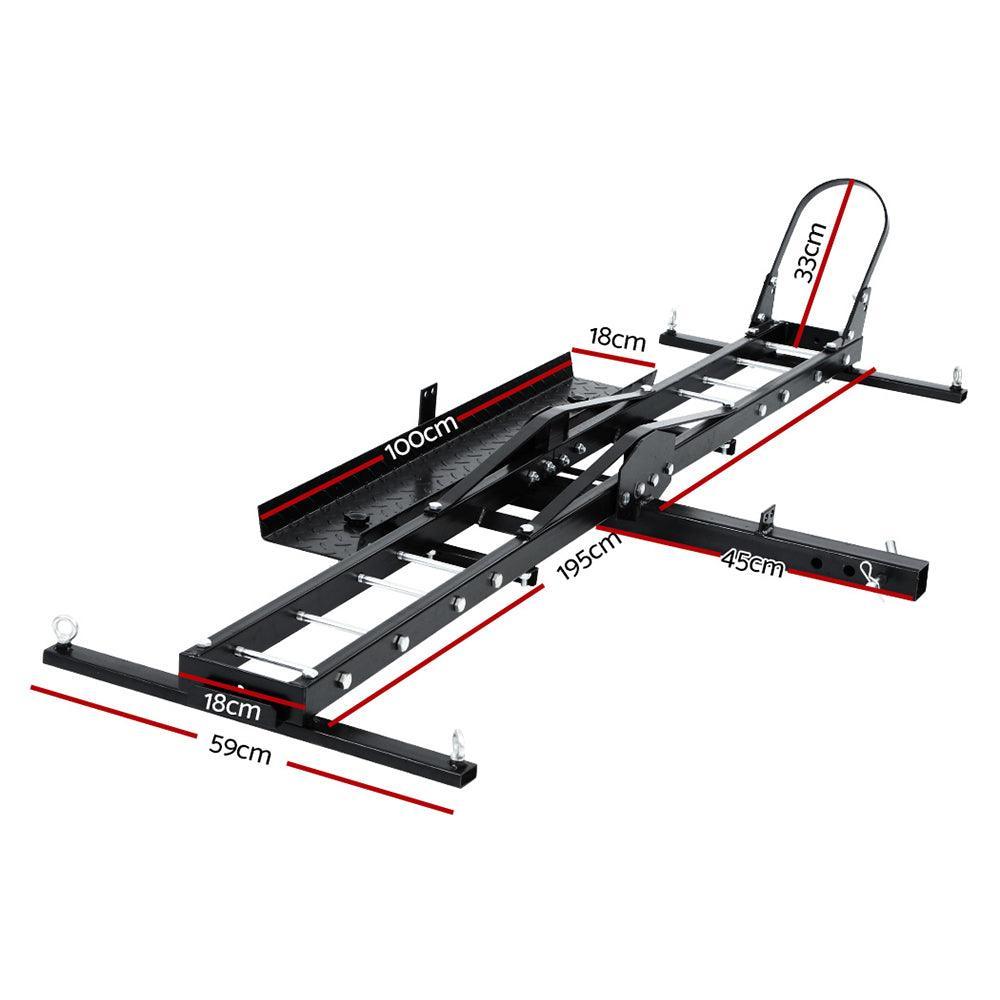 Giantz Motorcycle Carrier 2 Arms Rack Ramp Motorbike Dirt Bike 2"Hitch Towbar - John Cootes