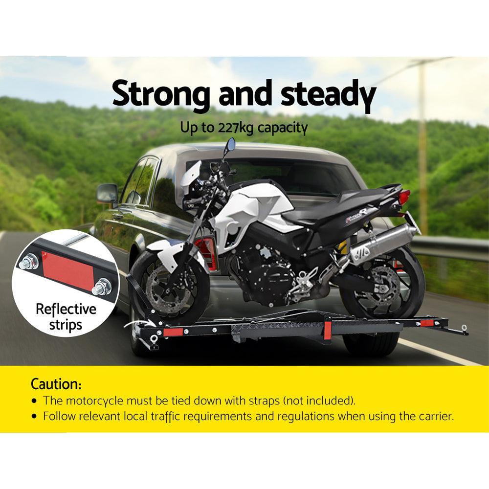 Giantz Motorcycle Carrier 2 Arms Rack Ramp Motorbike Dirt Bike 2"Hitch Towbar - John Cootes