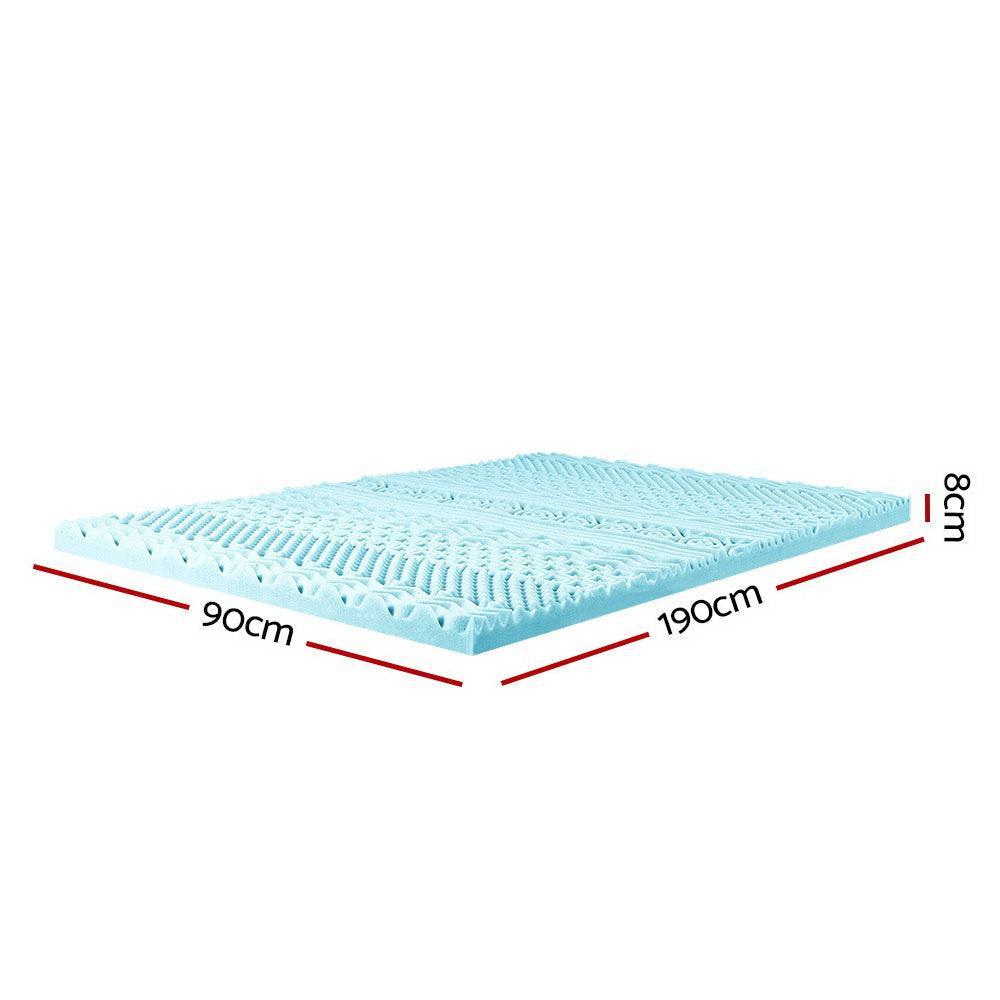 Giselle Bedding 11-zone Memory Foam Mattress Topper 8cm - Single - John Cootes