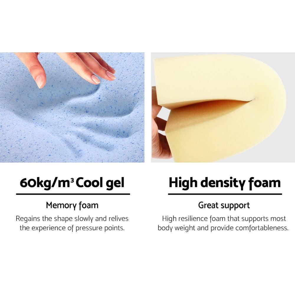 Giselle Bedding 2X Memory Foam Wedge Pillow Neck Back Support with Cover Waterproof Blue - John Cootes