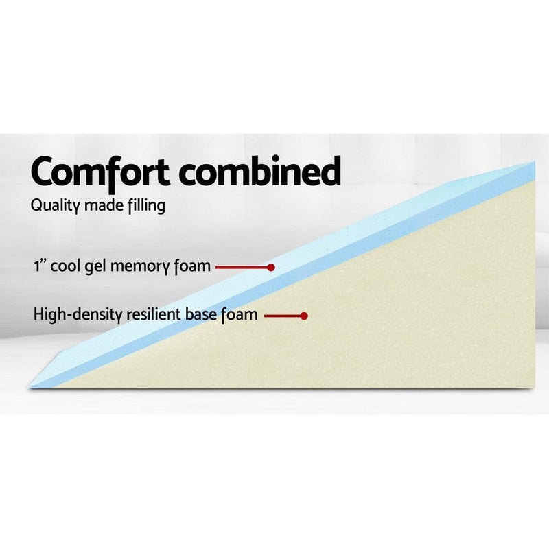 Giselle Bedding 2X Memory Foam Wedge Pillow Neck Back Support with Cover Waterproof White Blue - John Cootes