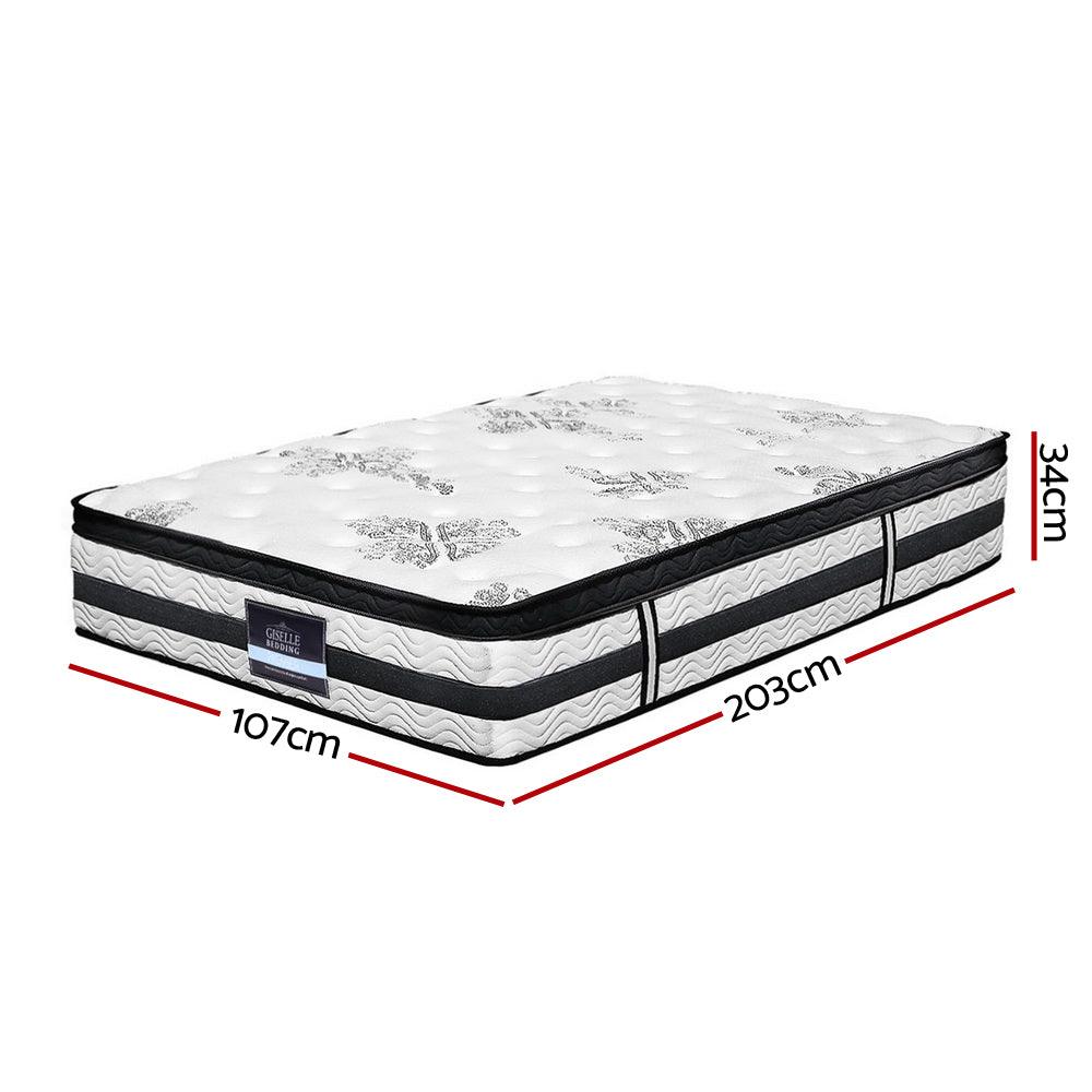 Giselle Bedding Algarve Euro Top Pocket Spring Mattress 34cm Thick King Single - John Cootes