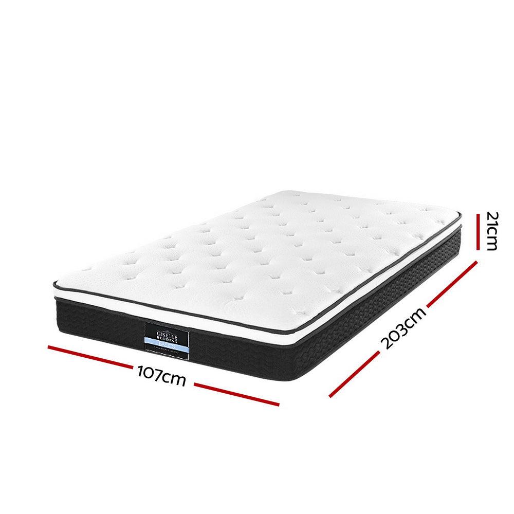 Giselle Bedding Bonita Euro Top Bonnell Spring Mattress 21cm Thick - King Single - John Cootes