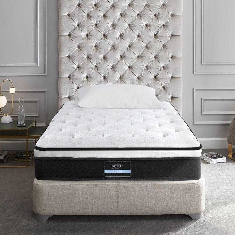 Giselle Bedding Bonita Euro Top Bonnell Spring Mattress 21cm Thick - King Single - John Cootes