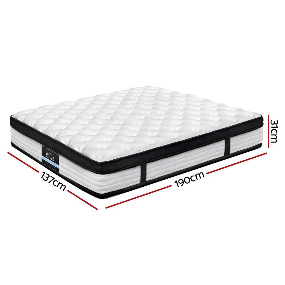 Giselle Bedding Devon Euro Top Pocket Spring Mattress 31cm Thick - Double - John Cootes