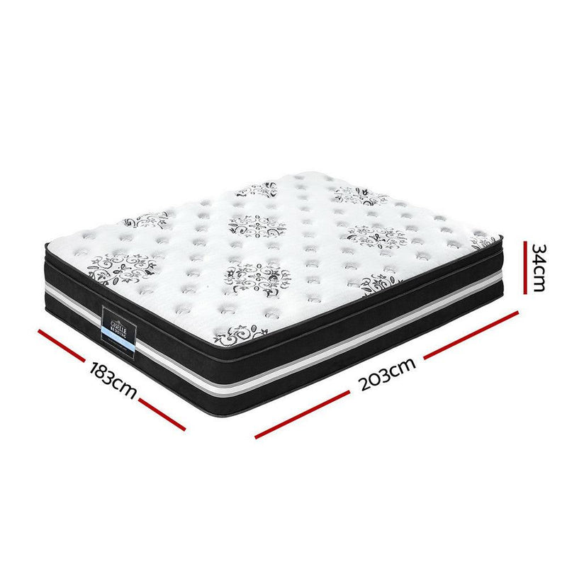 Giselle Bedding Donegal Euro Top Cool Gel Pocket Spring Mattress 34cm Thick - King - John Cootes