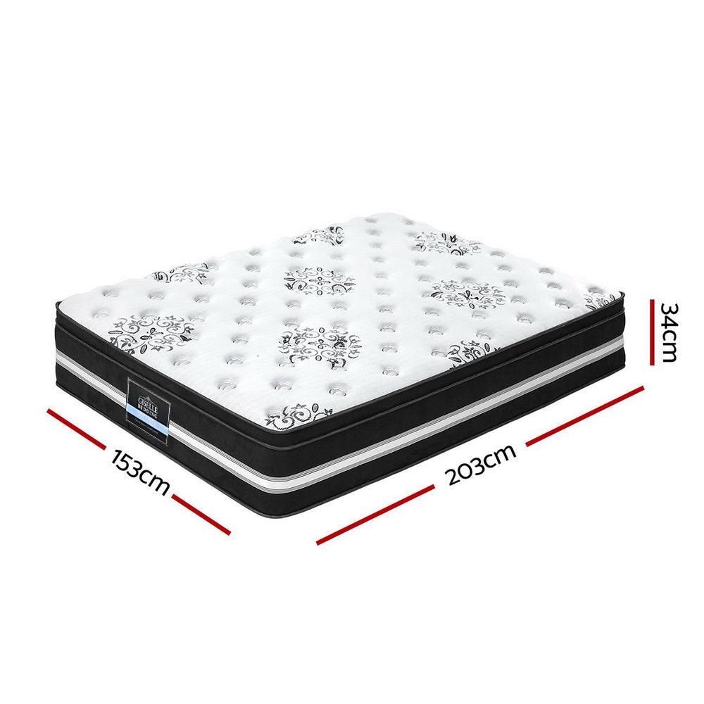 Giselle Bedding Donegal Euro Top Cool Gel Pocket Spring Mattress 34cm Thick - Queen - John Cootes