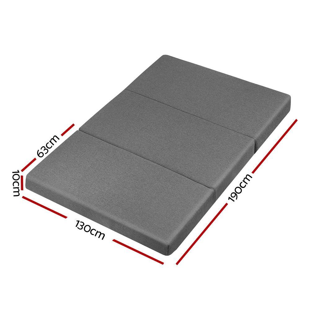 Giselle Bedding Double Size Folding Foam Mattress Portable Bed Mat Dark Grey - John Cootes