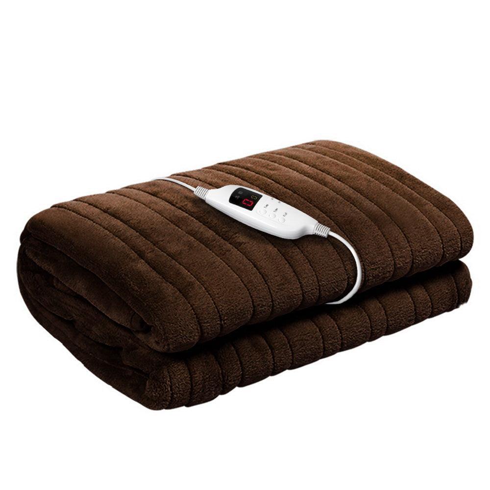 Giselle Bedding Electric Throw Blanket - Chocolate - John Cootes