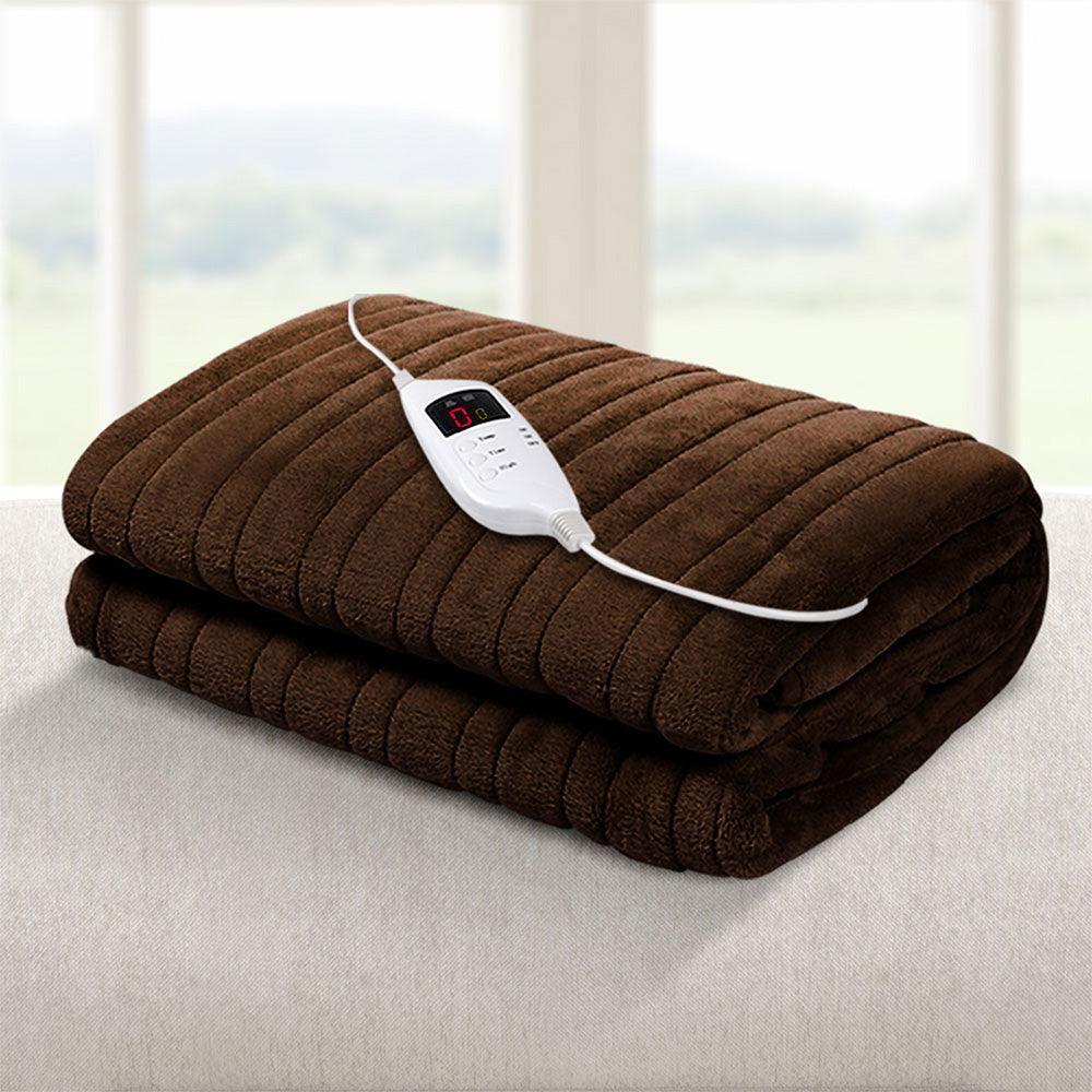 Giselle Bedding Electric Throw Blanket - Chocolate - John Cootes